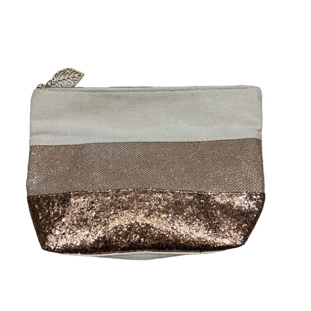 Brand new without Tags Clarins brand Glitter Zipper Pouch